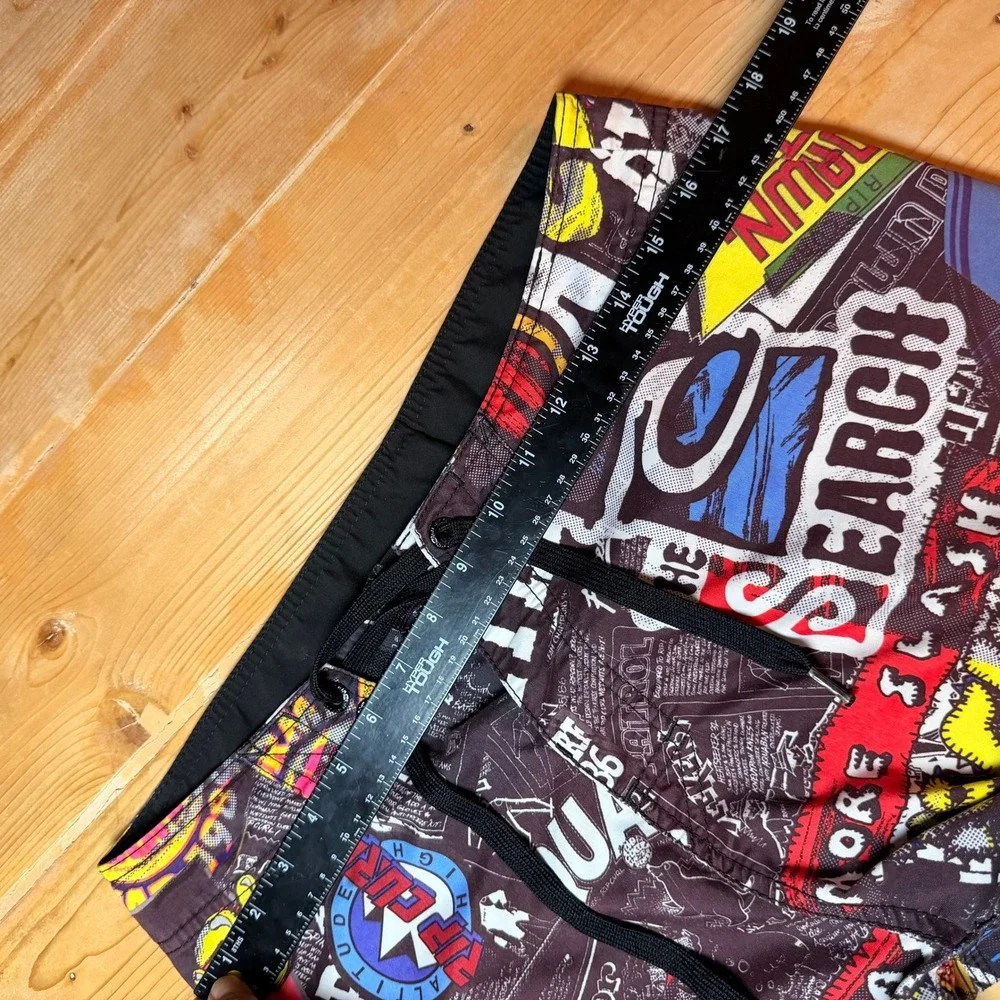 Vintage Rip Curl Mens Board Shorts Size 32‎ Multicolor Collage Print Surf Swim